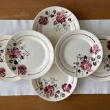 6 antique dessert plates in faience from badonviller