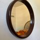 Miroir rond plastique chocolat vintage 1970