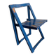 Blue painted wooden folding chair, Italy 1960