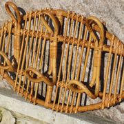 Italian rattan coat rack
