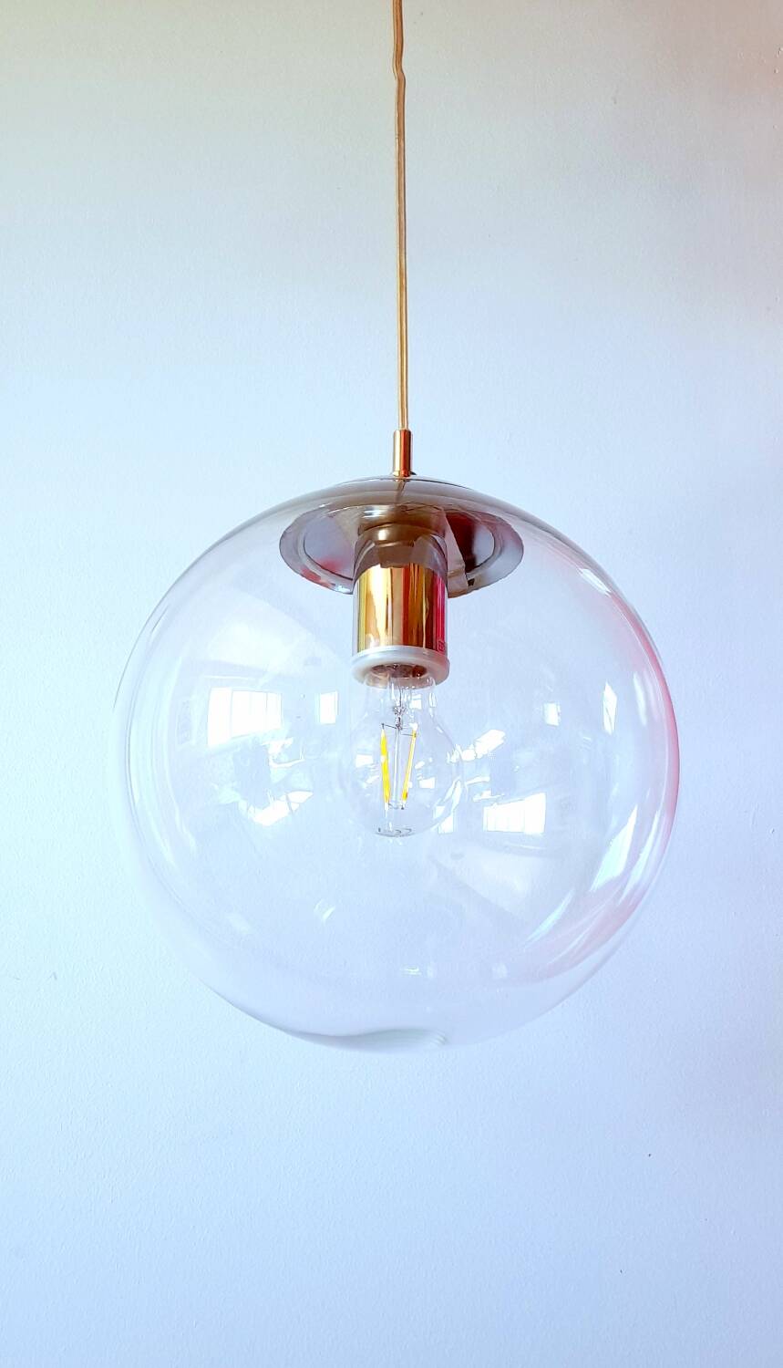 Glass globe pendant light