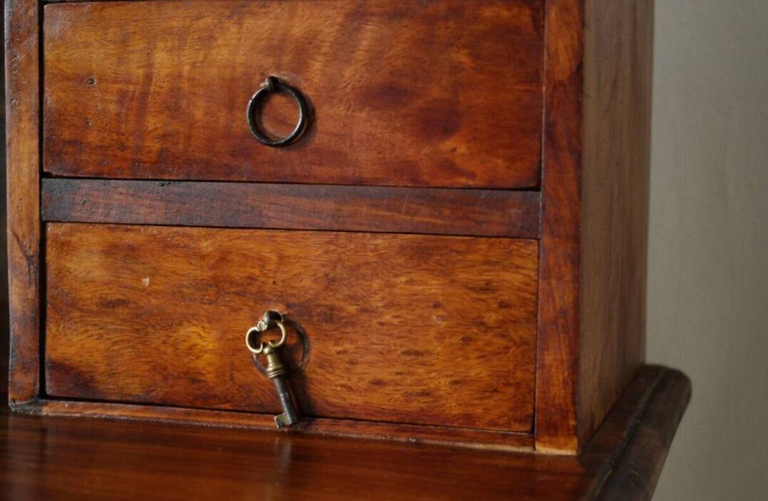 Stepped desk in solid walnut
