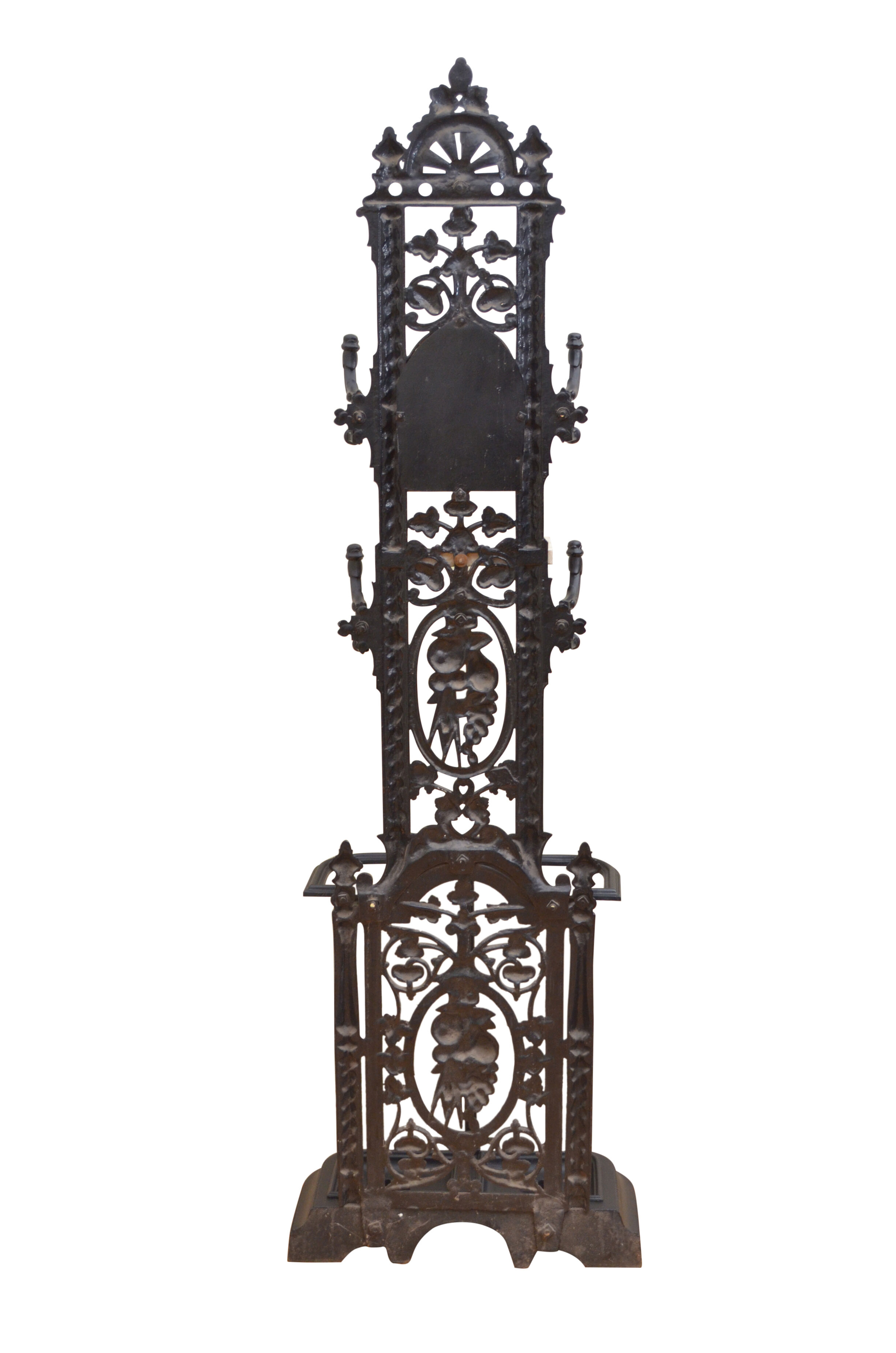 Stylish Victorian cast iron hall stand