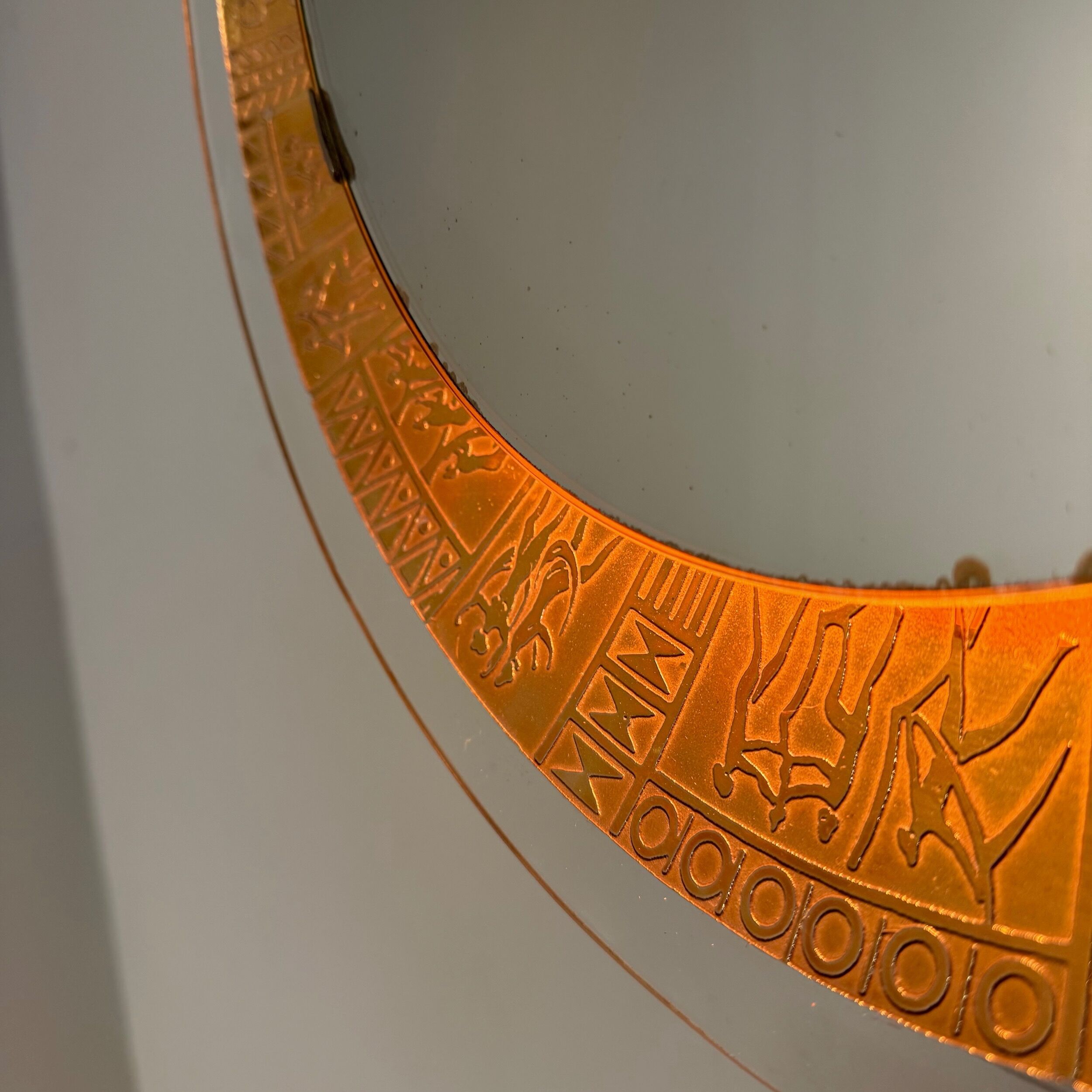 Decorative wall mirror with lighting by M. Furgeri, Italy, 1960s