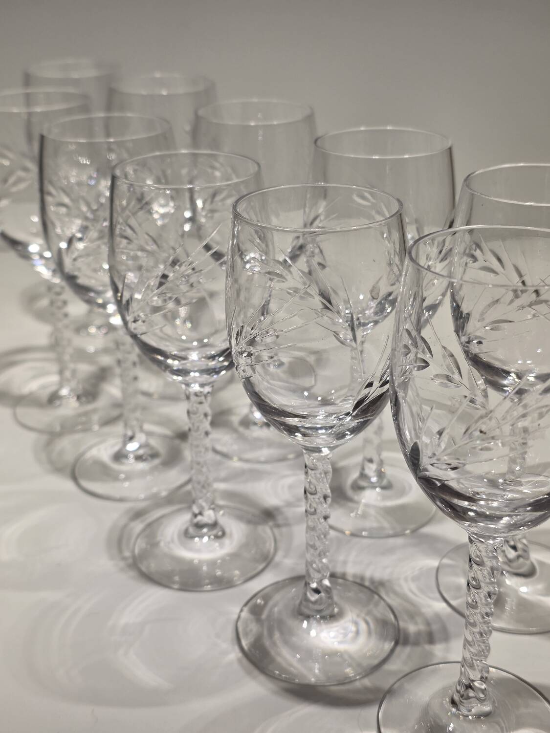 Lot 10 verres cristal d’Arques modèle Épi