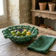 Woven openwork basket in Vallauris ceramic – emerald green –