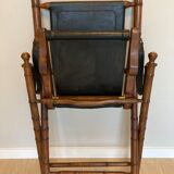 Leather folding armchair