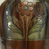 Pair of barbotine vases from the early 20th century stamped BELGIUM 158