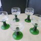 Set of 5 Alsace wine glasses Engraved decoration Baluster leg