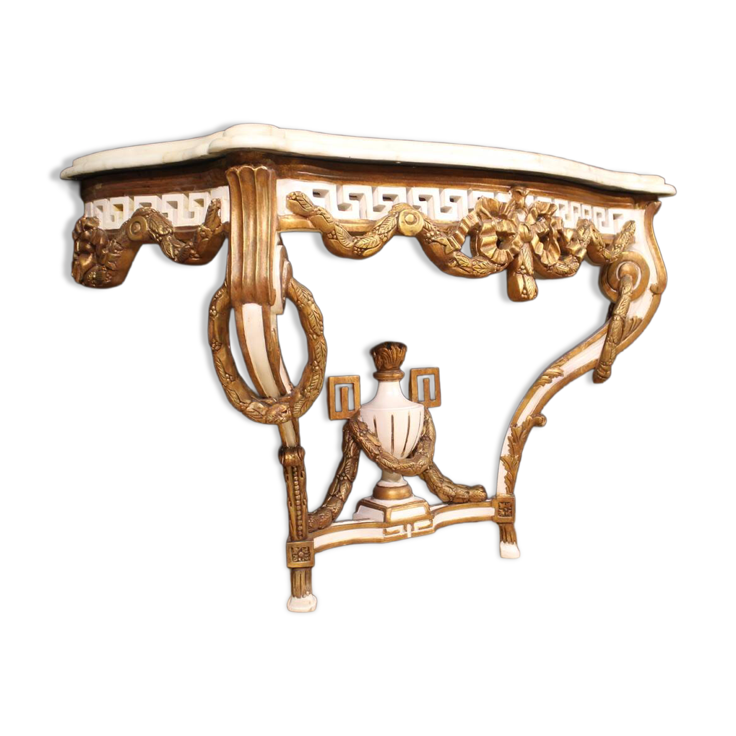 French lacquered and painted console in Louis XV style