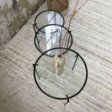 1950s metal and glass nesting coffee tables