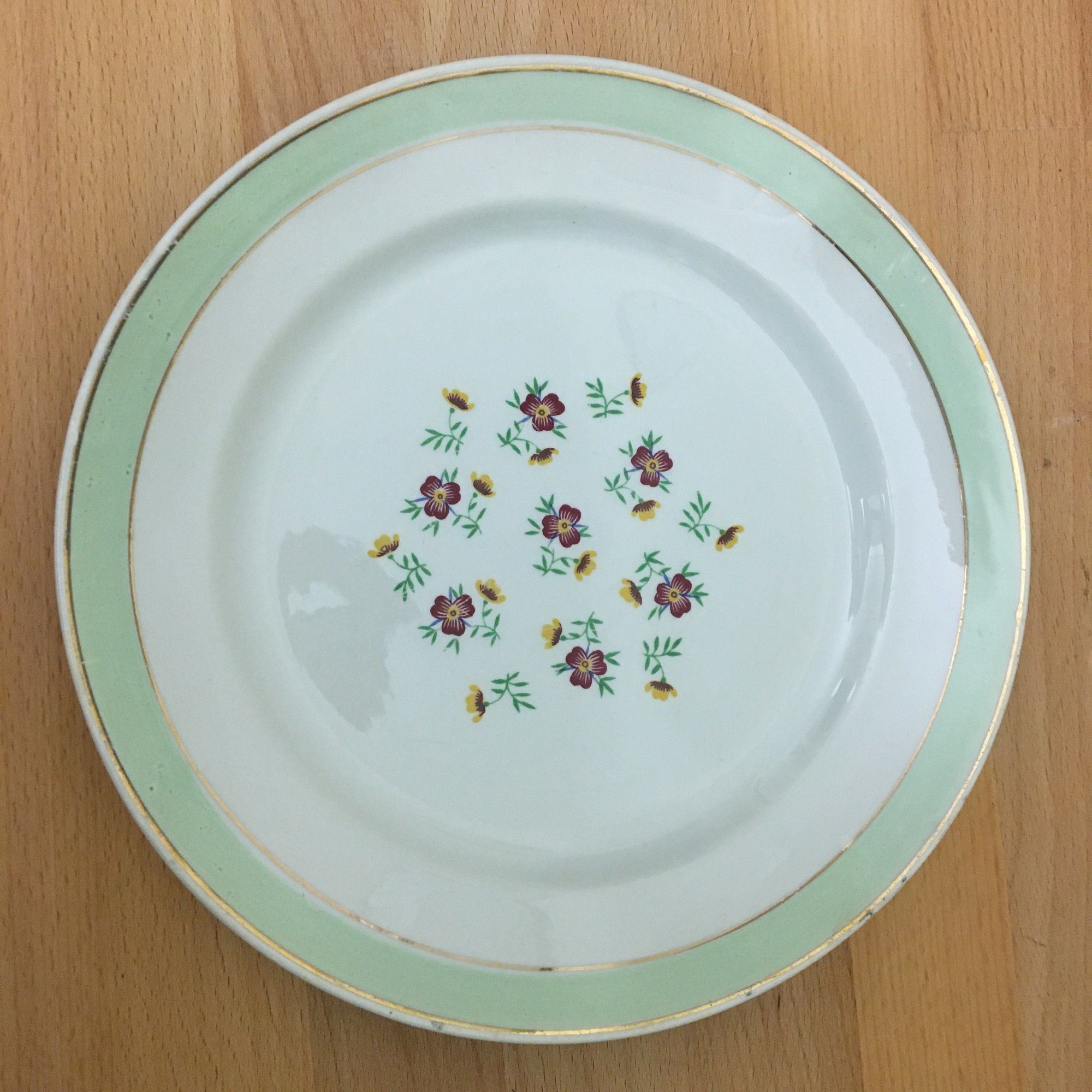 6 Flat Porcelain Plates Signed "Lunéville"
