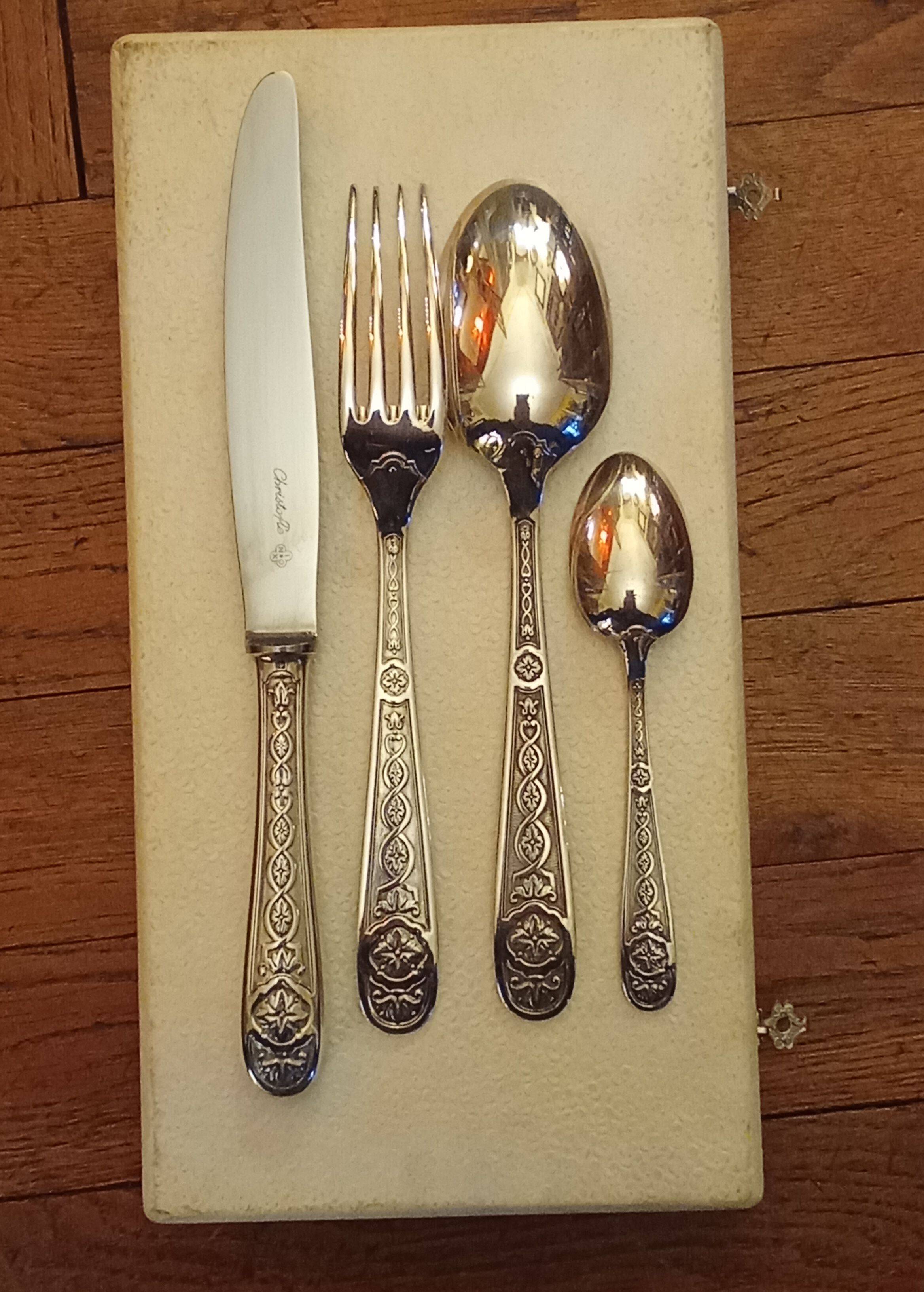 Christofle Villeroy pattern 4-piece cutlery set