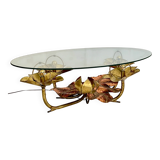 Sculptural coffee table with lighting by Henri Fernandez, France 70s