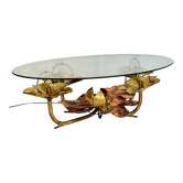 Table basse sculpture éclairante par Henri Fernandez, France 70's