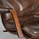 Vintage Mid-Century Danish Modern Leather Adjustable Easy Chair and Ottoman