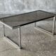 Coffee table in chromed metal and smoked glass, 1970s