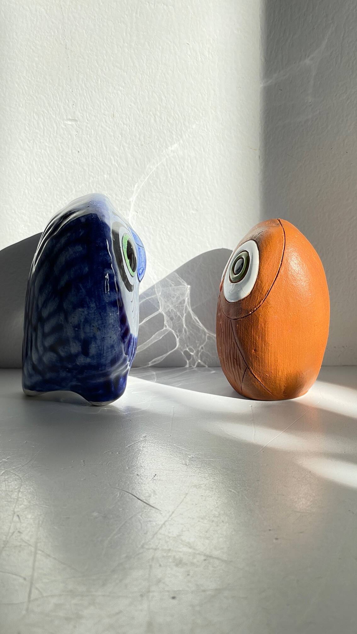 Vintage Handmade Ceramic Owls