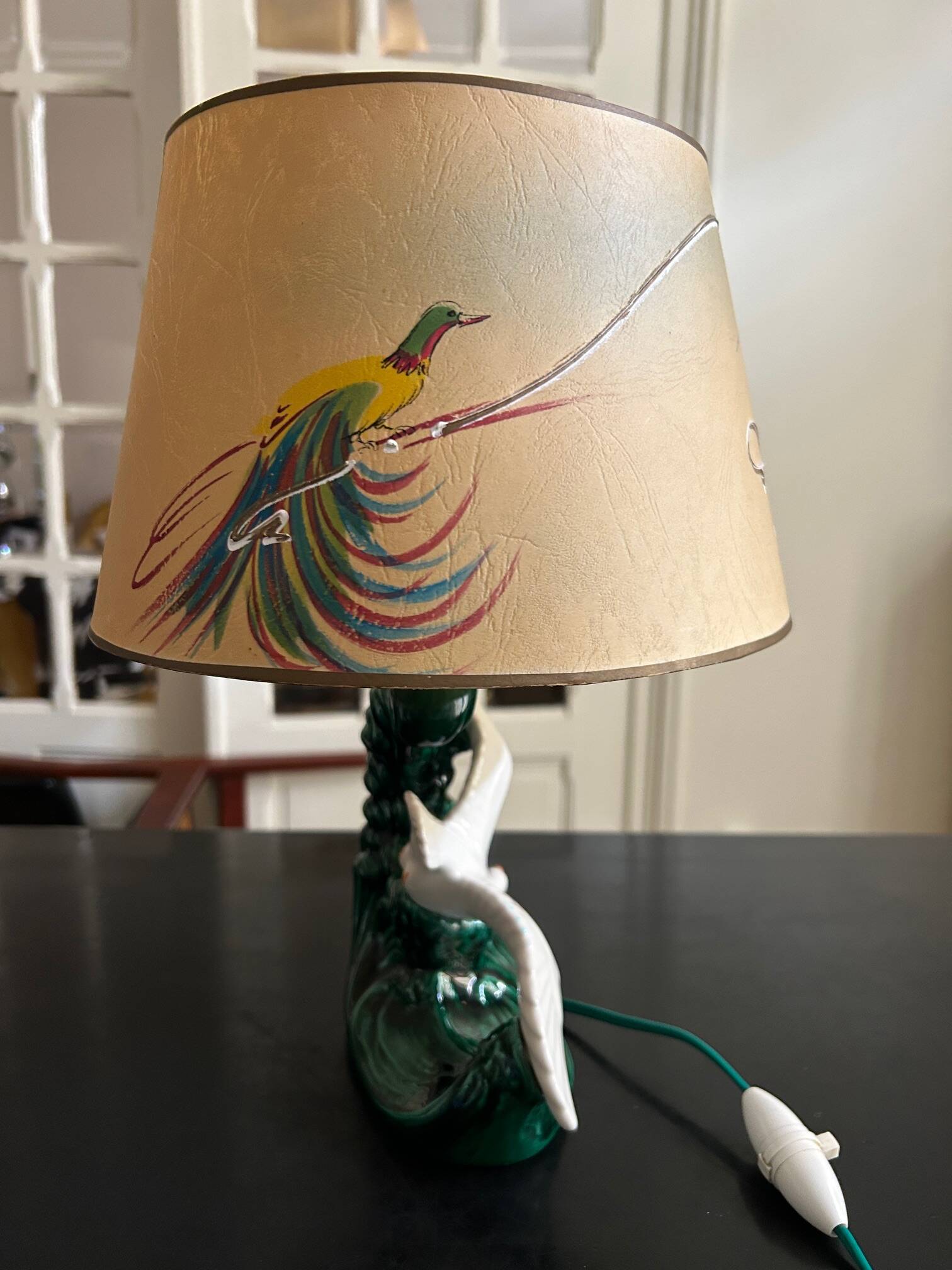 1950s ceramic bird lamp