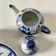 Small blue and white sake set – teapot, 5 cups and tray.