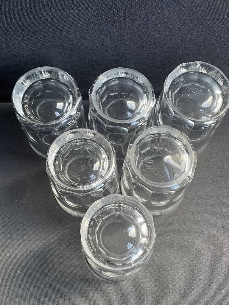 6 Baccarat whiskey tumblers – ½ strong crystal - Art Nouveau