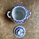 Creil and Montereau sugar pot in blue earthenware, "Japan" service circa 1895