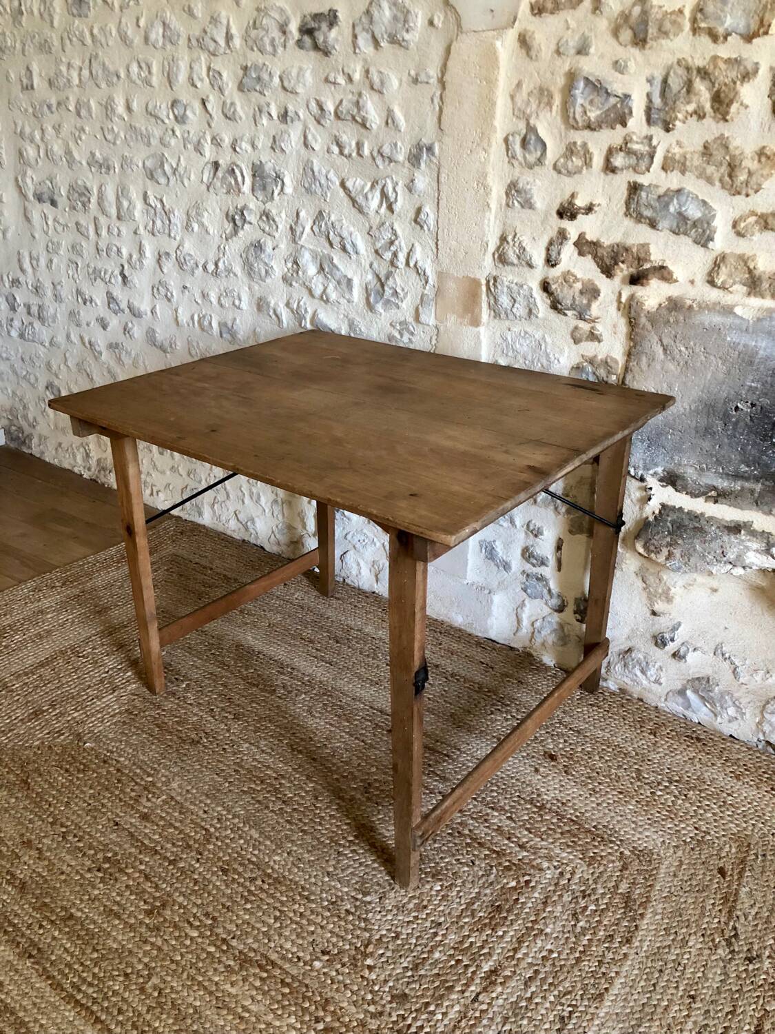Renovated antique folding work table
