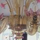 Venetian glass chandelier with pink and gold floral decoration – 6 lights