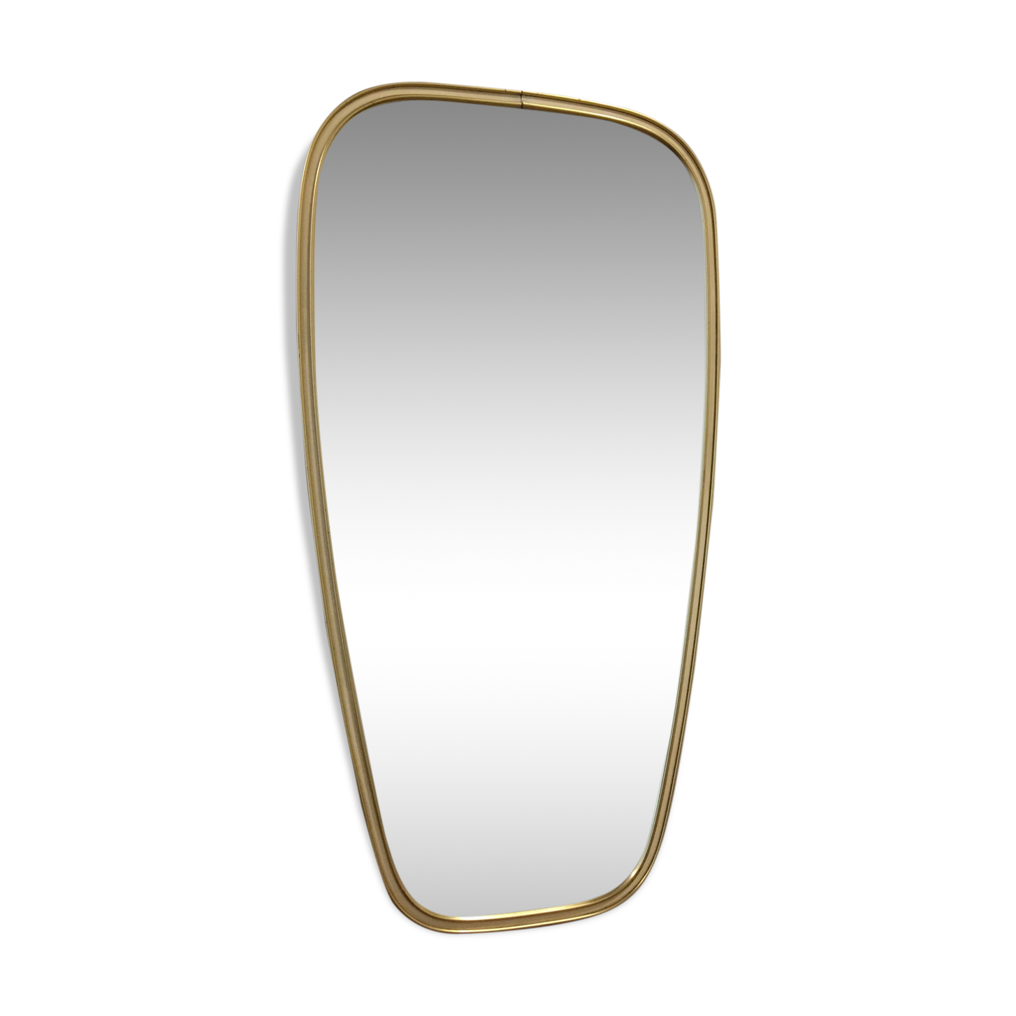 Mid-century wall mirror with brass frame 1960s 60x32cm