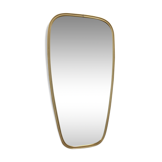 Mid-century wall mirror with brass frame 1960s 60x32cm