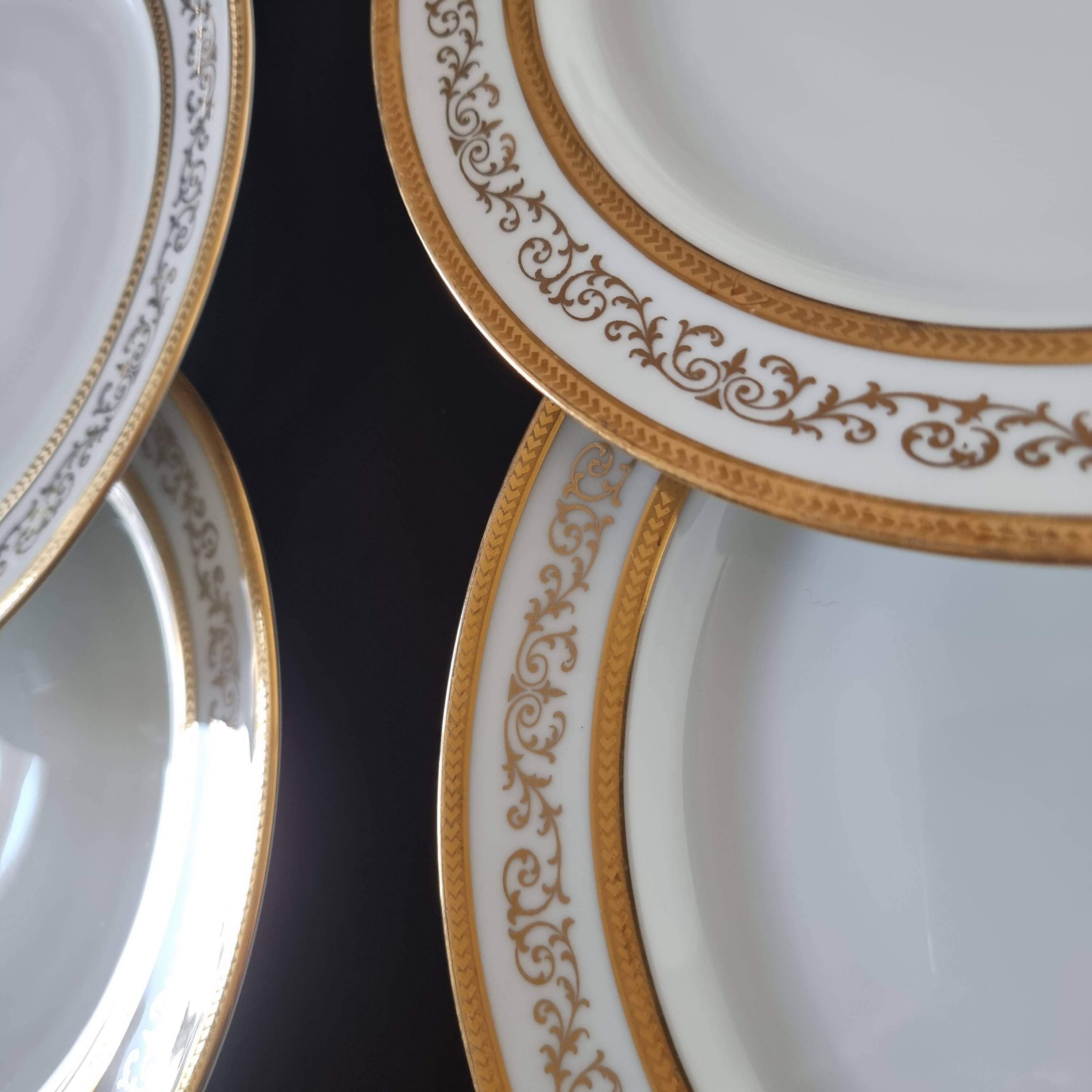 Ensemble de 6 assiettes à dessert ou à hors-d'œuvre en porcelaine fine de L