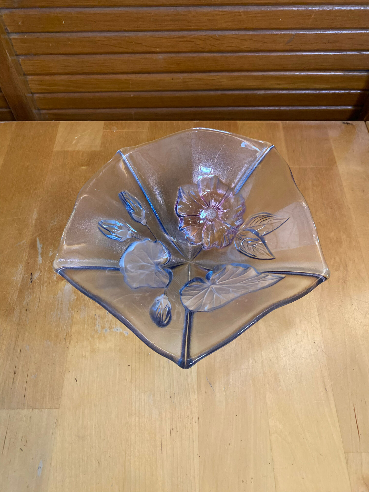 Bol vide poche mikasa crystal moulded decor flowers coloured vintage