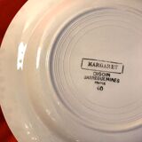 Plates Digoin Sarreguemines fleuries 19th century series Margaret pink flowers