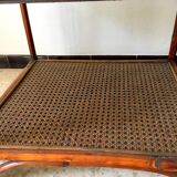 2 vintage rattan bedside tables 70's