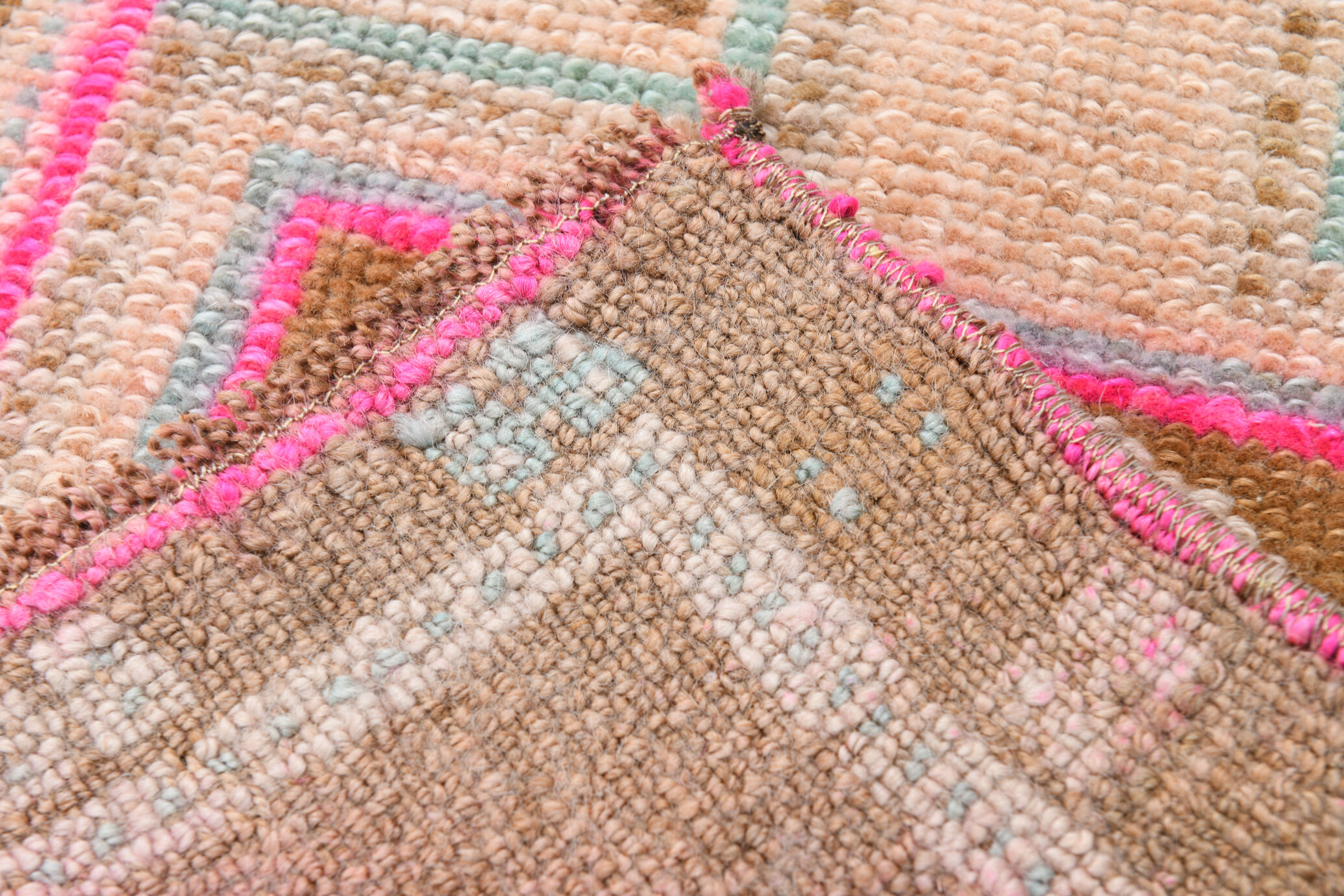 Handmade Wool İn Vintage Door Mat Rug