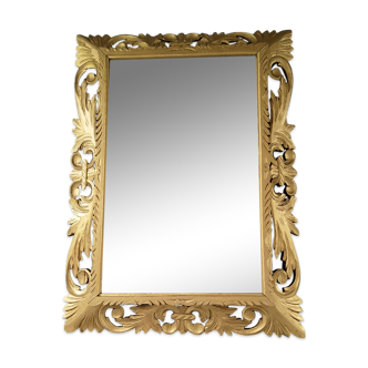 Golden wood mirror 110x81cm