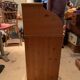 Pine desk with sliding wooden curtain