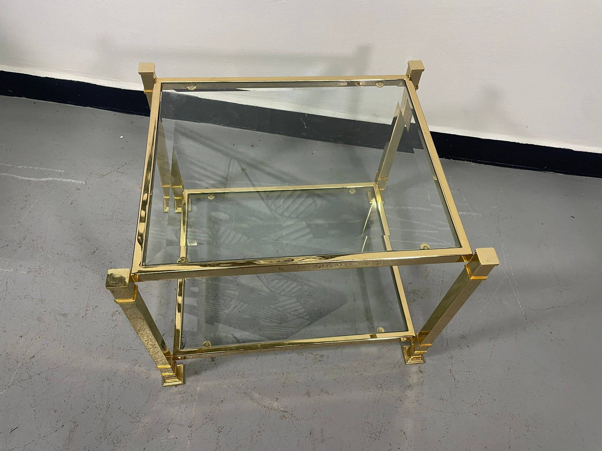 Vintage two-tier glass coffee table