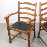 Vintage Medieval Oak Chairs, set of 4