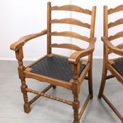 Chaises médiévales vintage en chêne, lot de 4