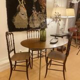 Pair of modernist stone and bronze lamps.