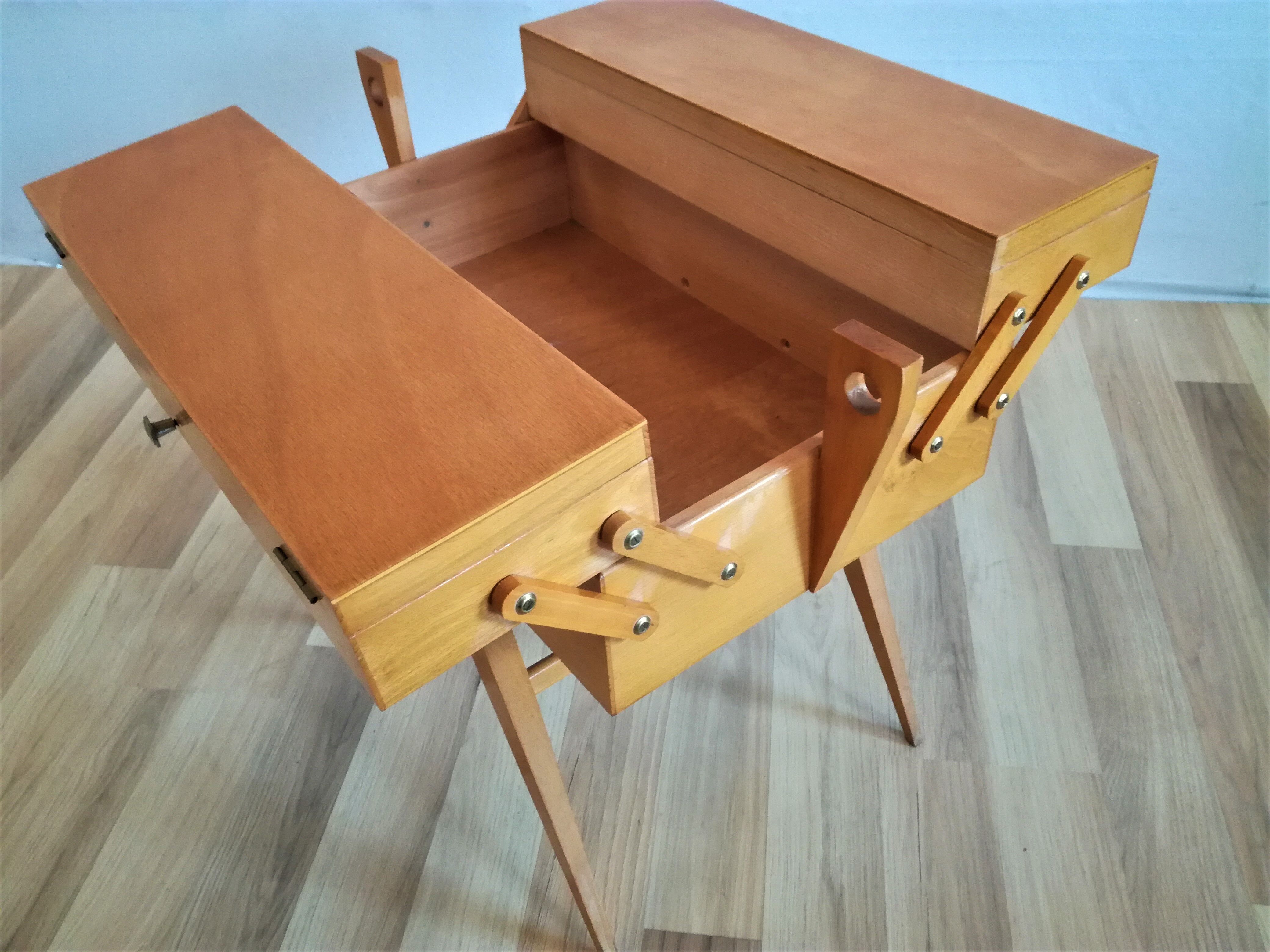 Sewing worker's feet compasses of the 60s