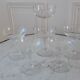 Set of 6 mismatched champagne glasses in crystal engraved years 50-60