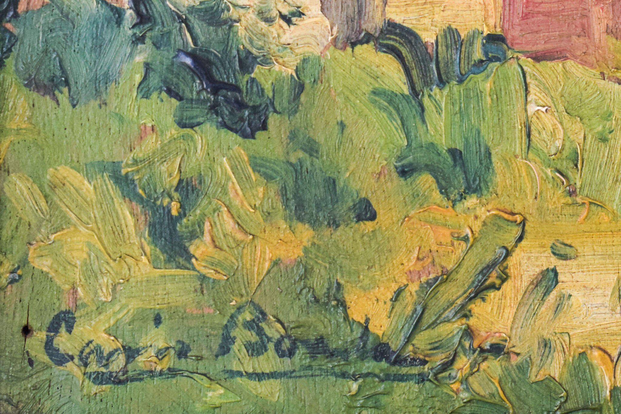 Landscape with village in golden light 'Sant Andreu de Salou'