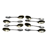Service of 8 silver-plated metal moka spoons Boulenger