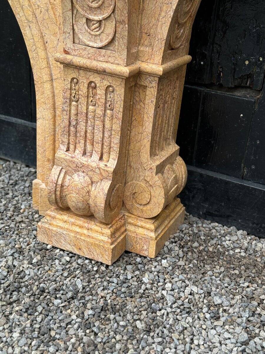 Napoleon iii style lamartine yellow marble fireplace circa 1880