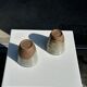 Set of 2 cups in Indonesian ceramic (brown & speckled glazed matte)