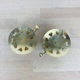 Pair of gilded brass cellar rat candlesticks