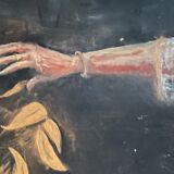 Oil painting on wood signed “golden autumn leaves”