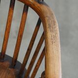 Chaise de salle à manger Windsor à dossier haut, style anglais ancien